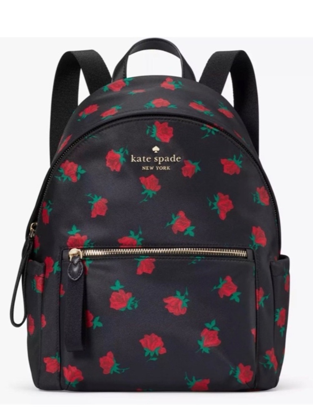 Kate Spade New York Black Rose Toss Large Backpack